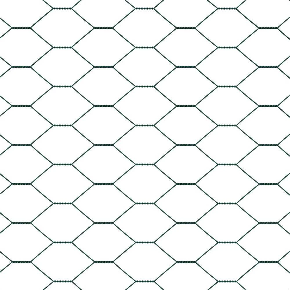 Hexagonal Fence with Post 25 x 0,5 m PVC dengtas plienas Žalia