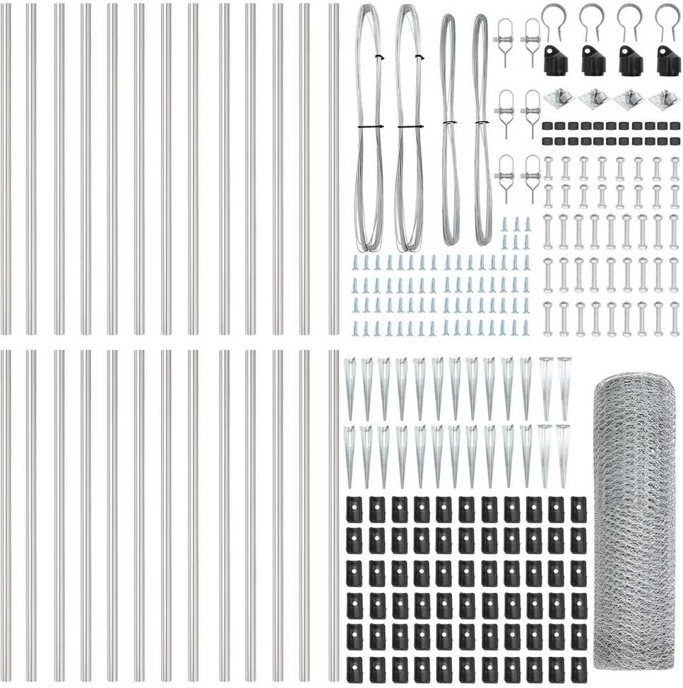 Hexagonal Fence with Post 50 x 0,8 m Galvanizuotas plienas