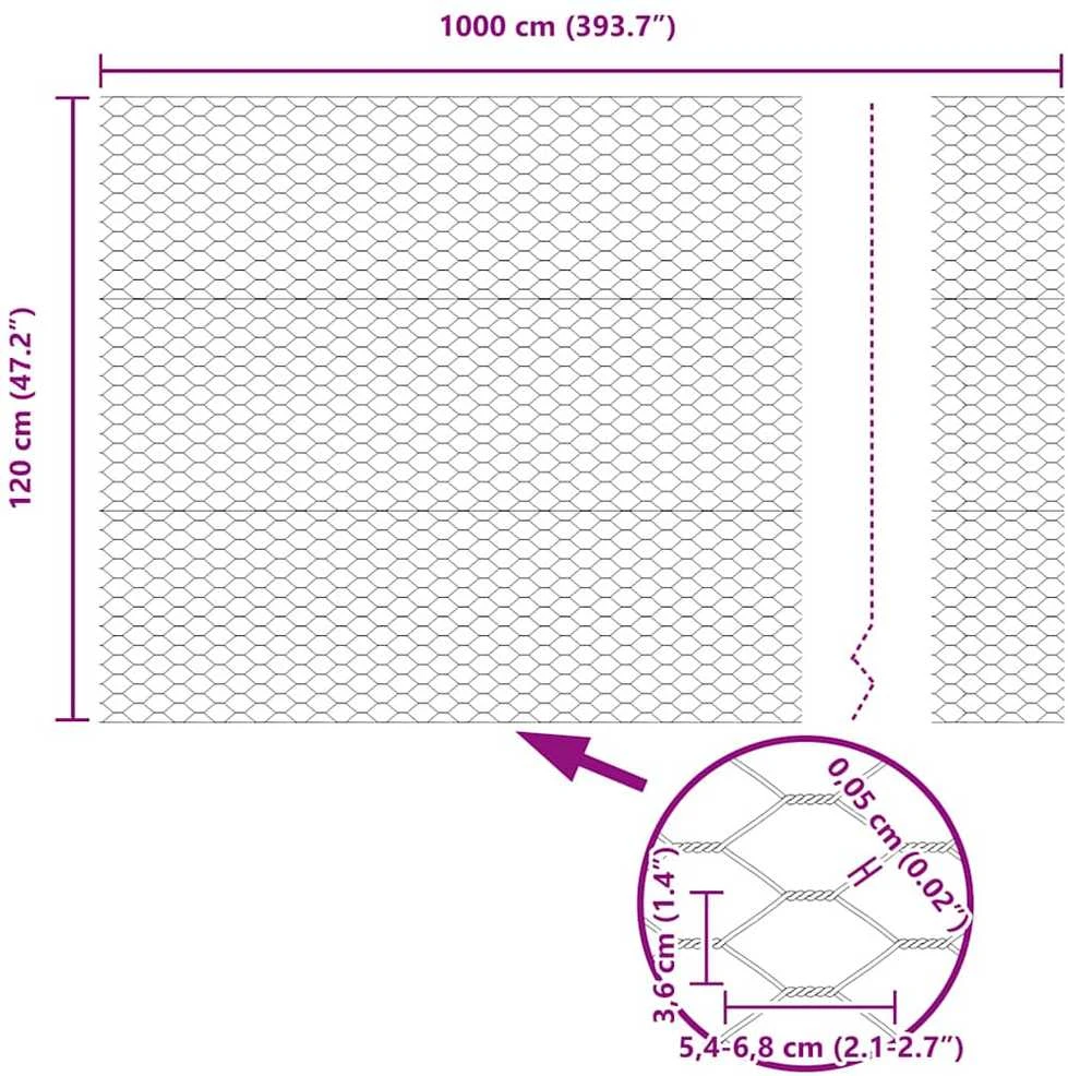 Hexagonal Fence with Post 10 x 1,2 m Galvanizuotas plienas