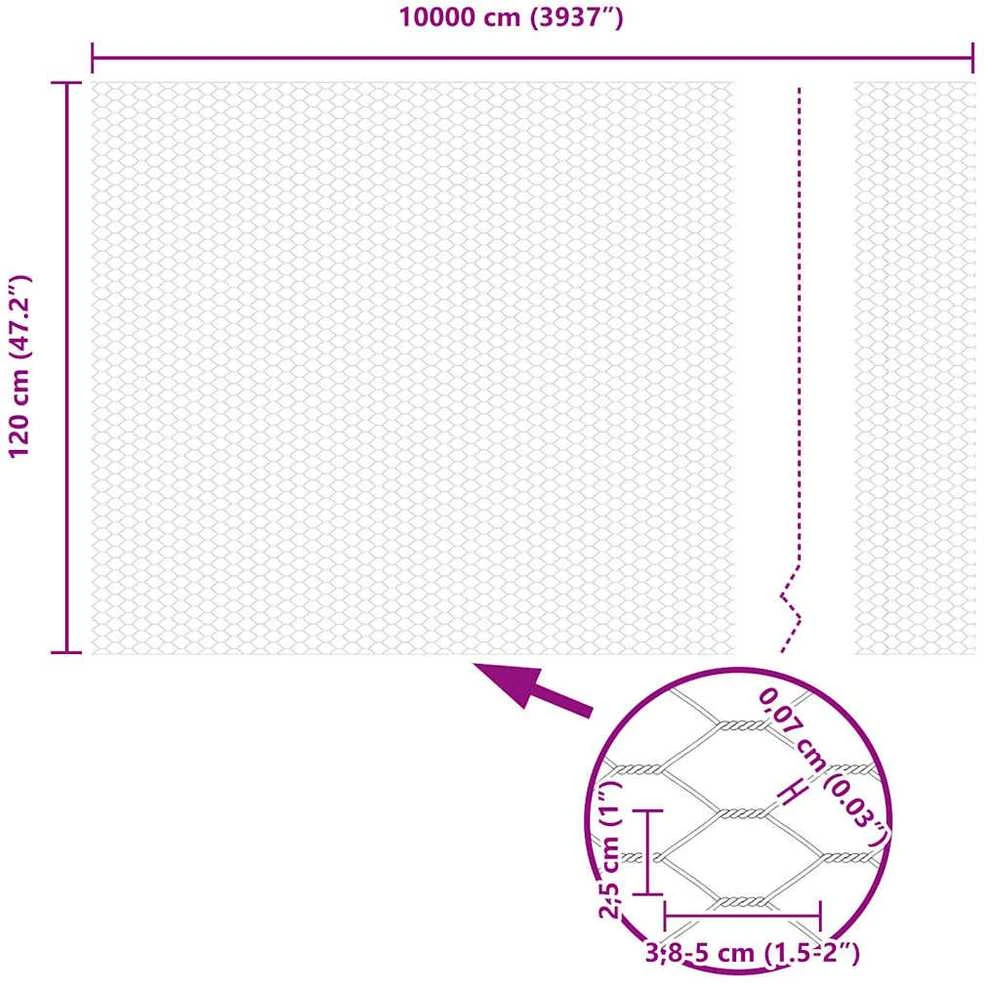 Hexagonal Fence with Post 100 x 1,2 m Galvanizuotas plienas