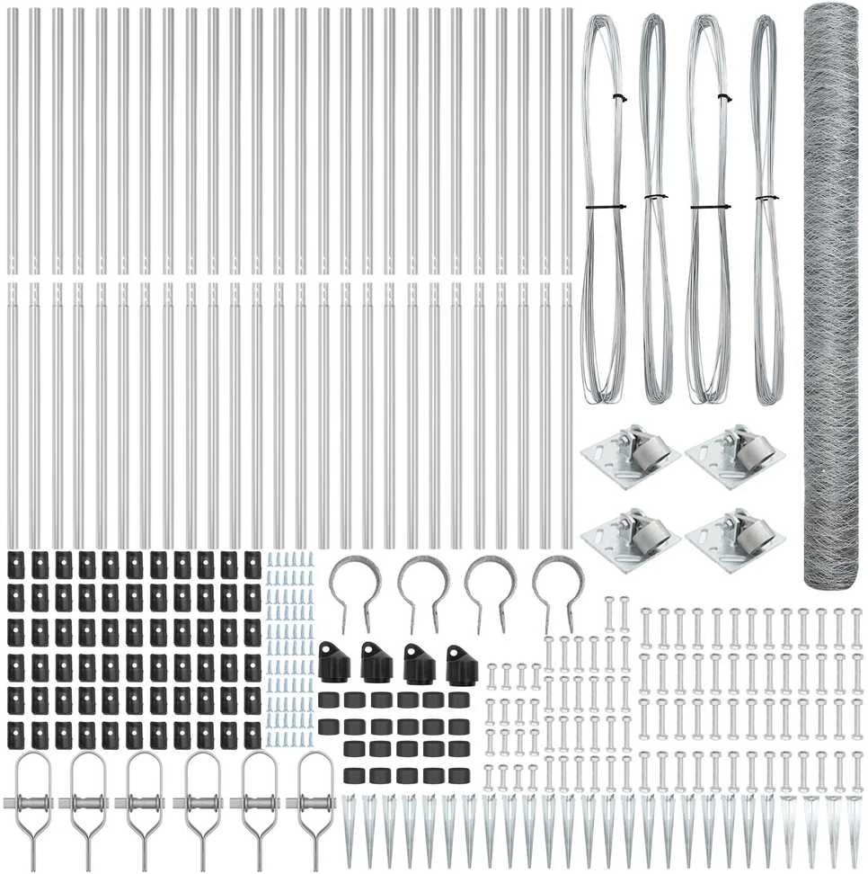 Hexagonal Fence with Post 50 x 1,5 m Galvanizuotas plienas
