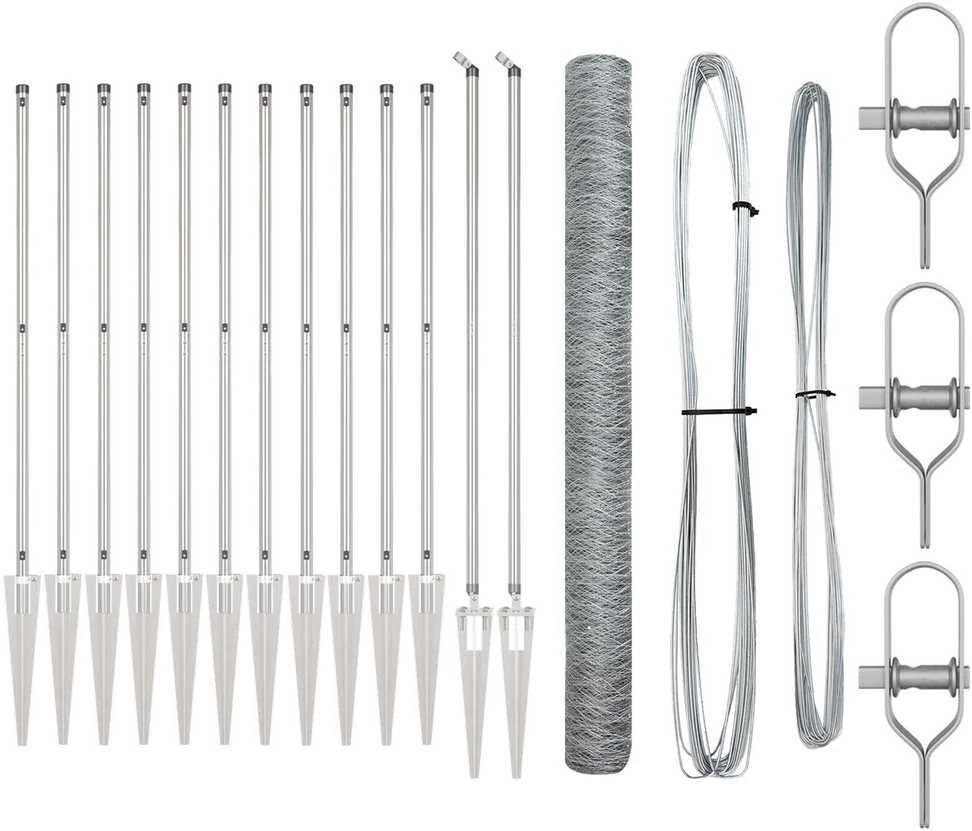 Hexagonal Fence with Post 25 x 1,6 m Galvanizuotas plienas