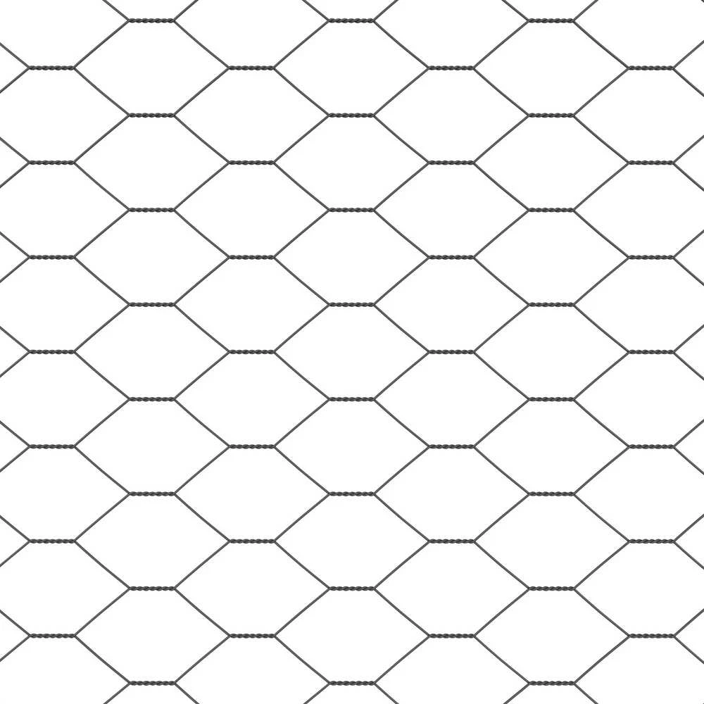 Hexagonal Fence with Post 100 x 0,4 m PVC dengtas plienas Pilka