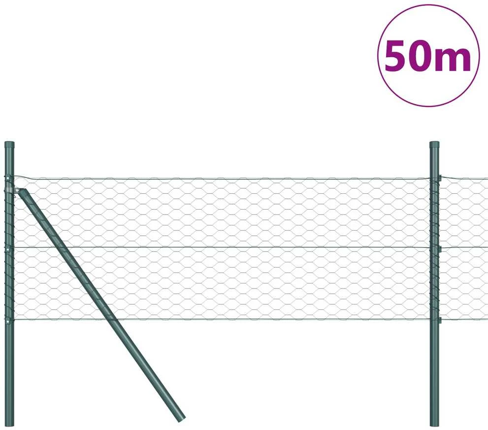 Heksagonalinė tvoros tvirtinimo sistema 50 x 0,8 m Pilka