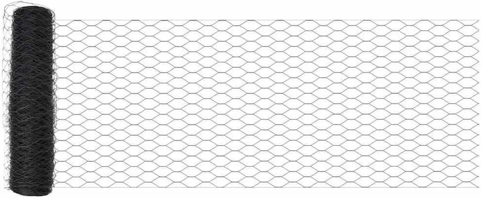 Hexagonal Fence with Post 100 x 1,4 m PVC dengtas plienas Pilka