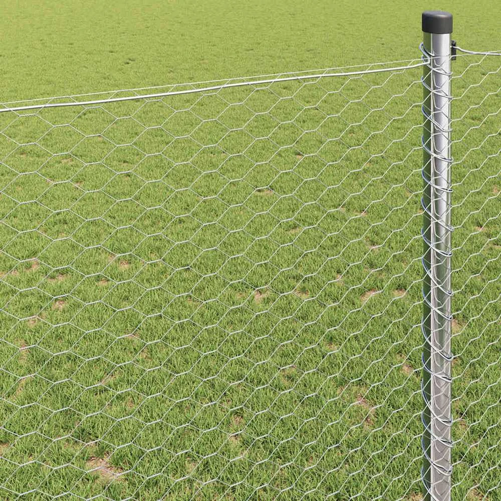 Heksagoninė tvora 1,2 x 100 m Galvanizuotas plienas Sidabrinė