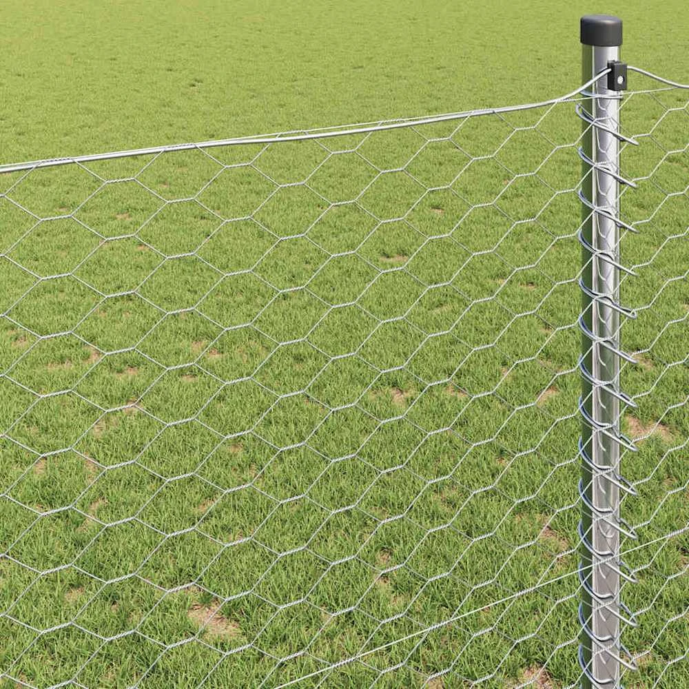 Heksagoninė tvora 1,2 x 100 m Galvanizuotas plienas Sidabrinė