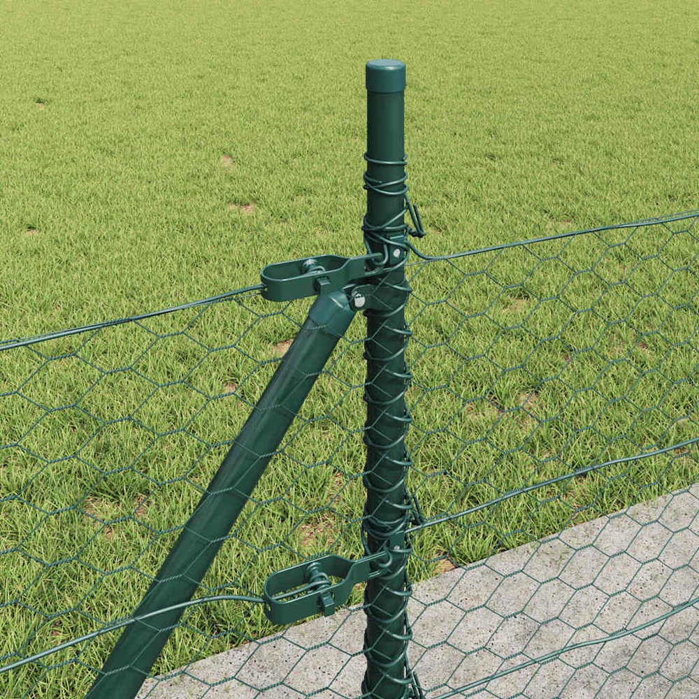 Šešiakampė tvora su betono pagrindu 10 x 0,4 m Žalia Tinklelis