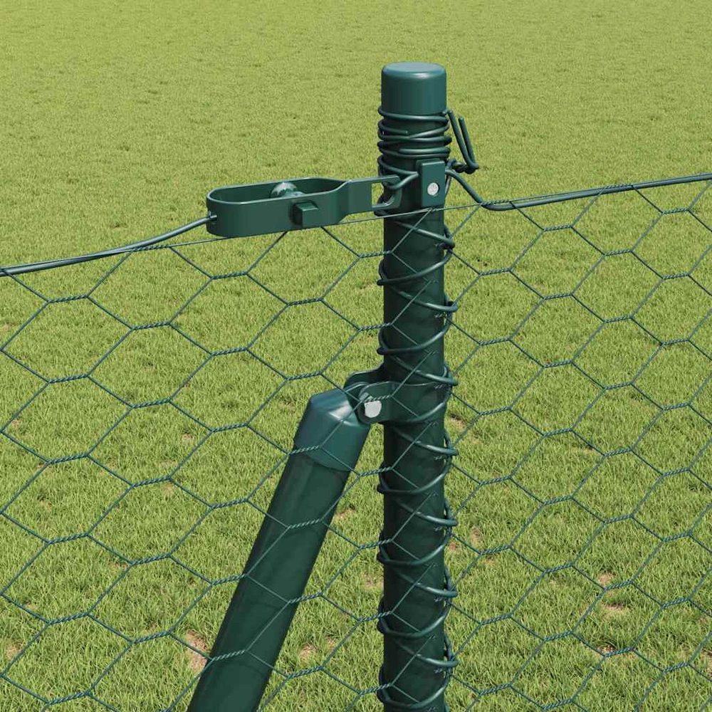 Šešiakampė tvora su betono pagrindu 100 x 1,5 m Žalia Tinklelis