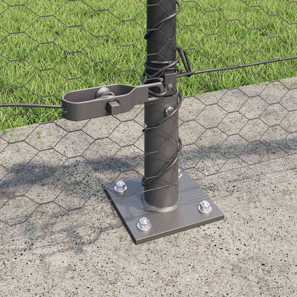 Šešiakampė tvora su betono pagrindu 100 x 0,6 m Pilka Tinklelis