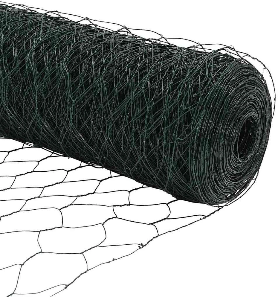 Šešiakampė tvora su betono pagrindu 100 x 1,5 m Žalia Tinklelis