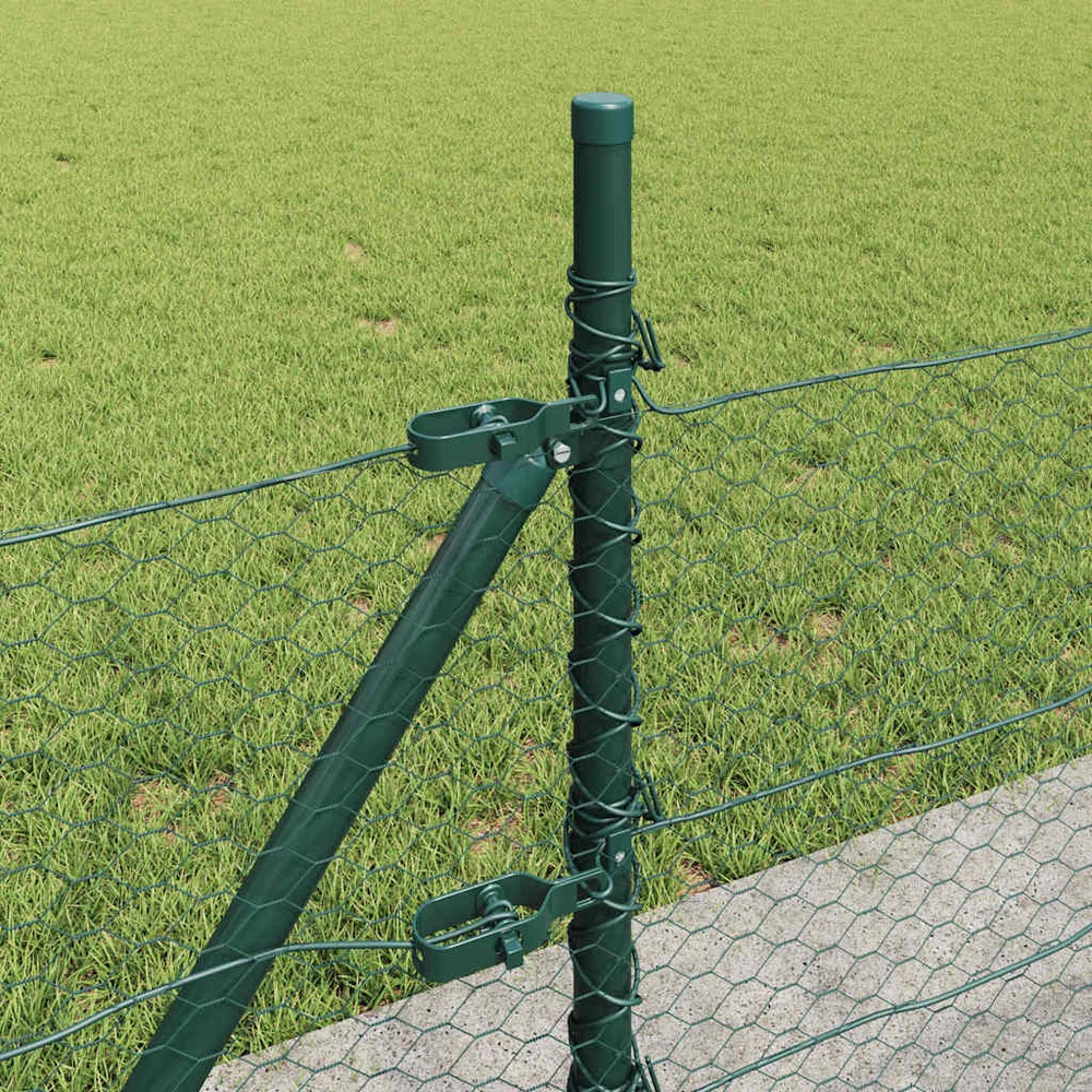 Šešiakampė tvora su betono pagrindu 25 x 0,4 m Žalia Tinklelis