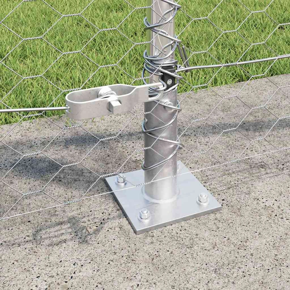 Šešiakampė tvora su betono pagrindu 50 x 0,8 m Sidabrinė