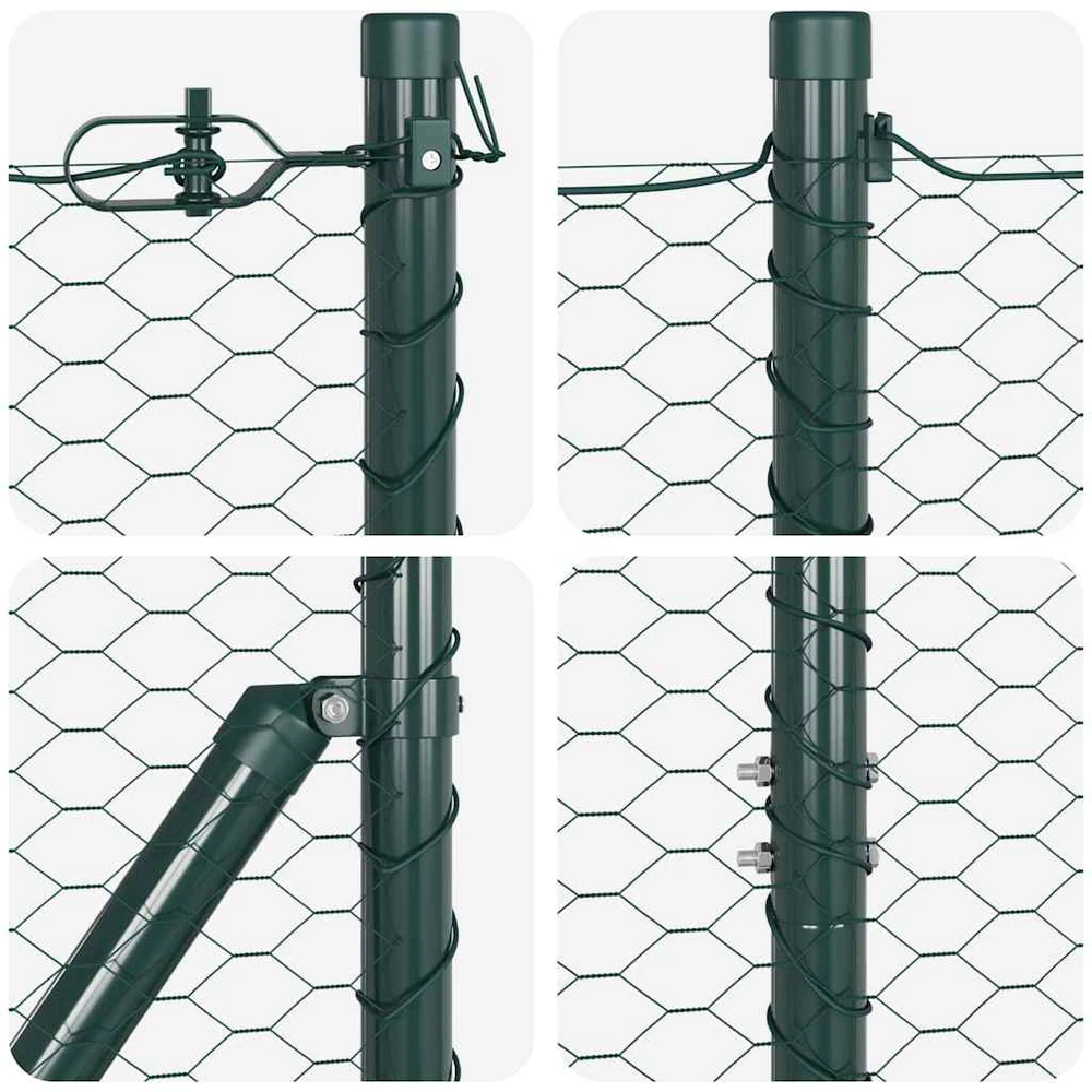 Šešiakampė tvora su betono pagrindu 50 x 1,6 m Žalia Tinklelis
