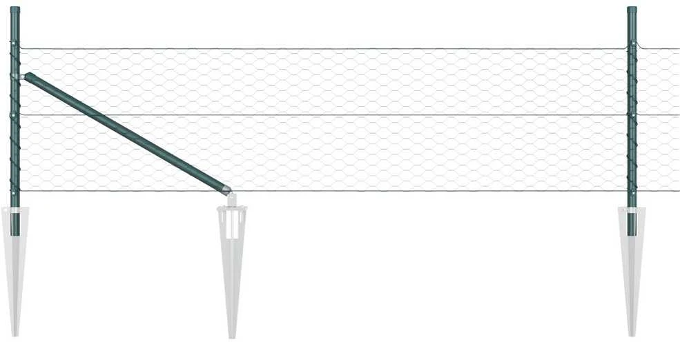 Hexagonal Fence with Post 100 x 0,4 m PVC dengtas plienas Žalia