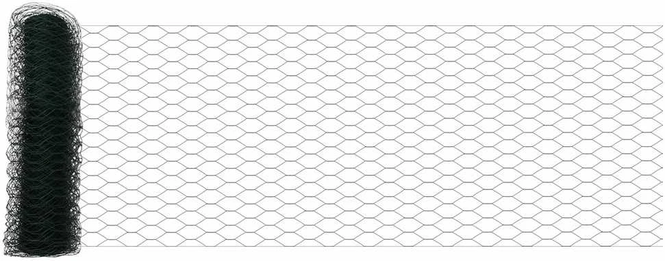 Heksagoninė tvora 0,6 x 25 m PVC Žalia