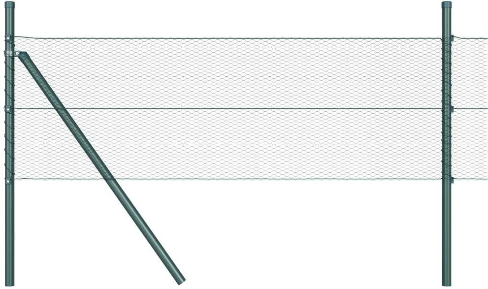 Heksagonalinė tvoros tvirtinimo sistema 25 x 0,6 m Žalia