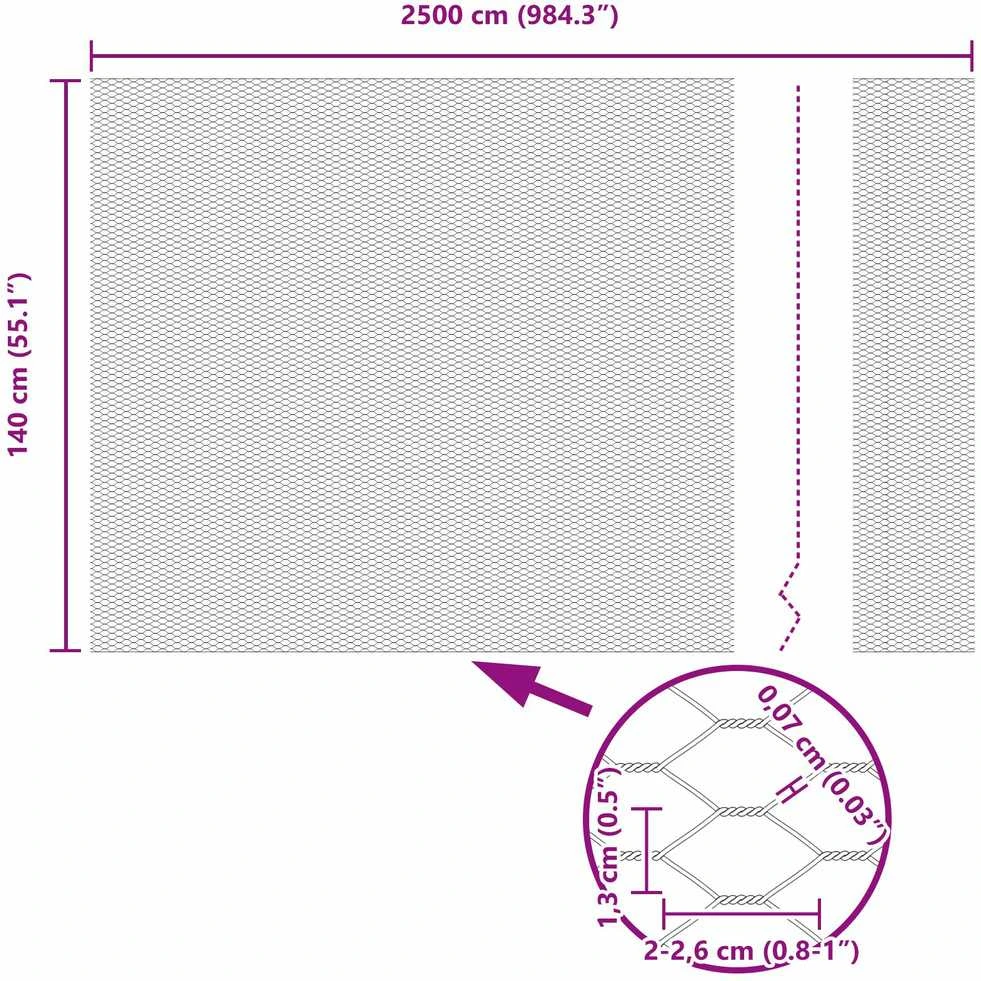 Heksagoninė tvora 1,4 x 25 m PVC Žalia