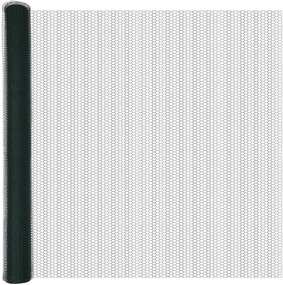 Hexagonal Fence with Post 10 x 1,5 m PVC dengtas plienas Žalia