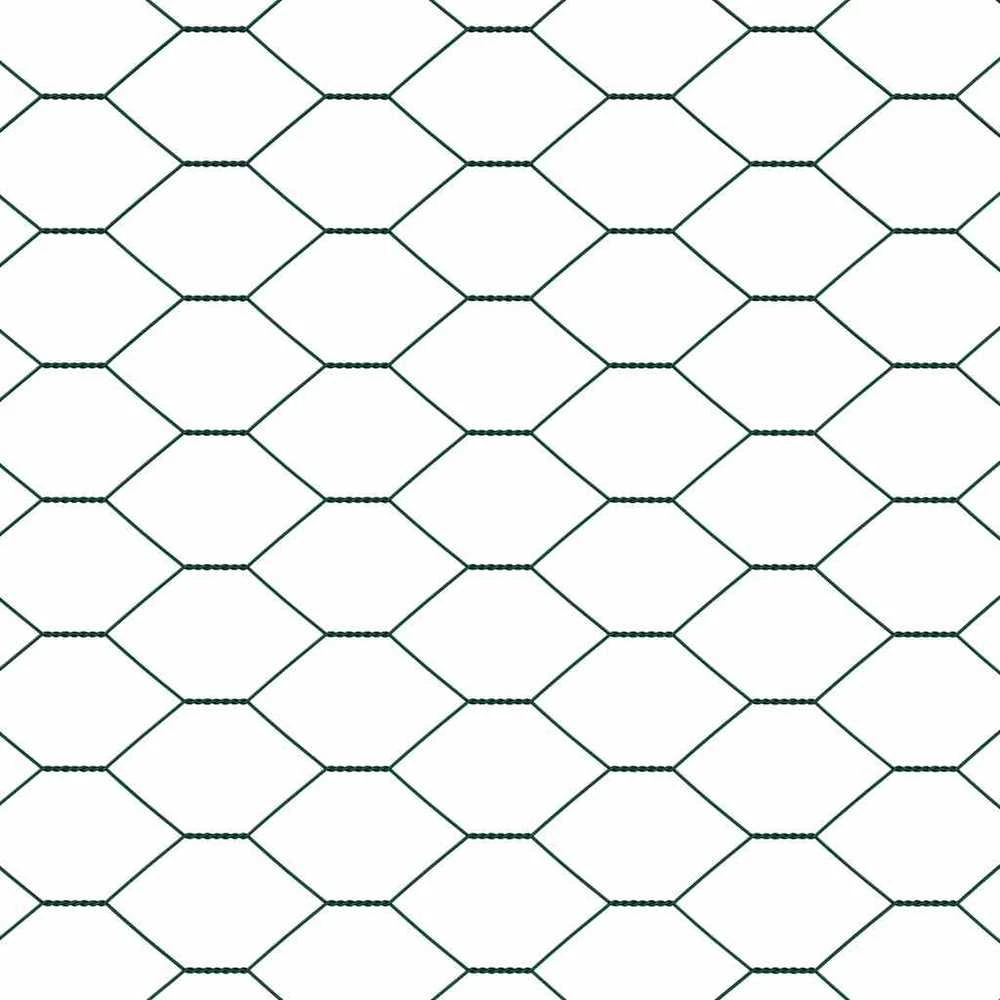 Hexagonal Fence with Post 10 x 1 m PVC dengtas plienas Žalia