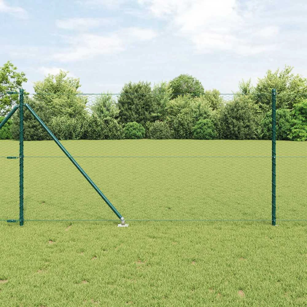 Hexagonal Fence with Post 10 x 1 m PVC dengtas plienas Žalia
