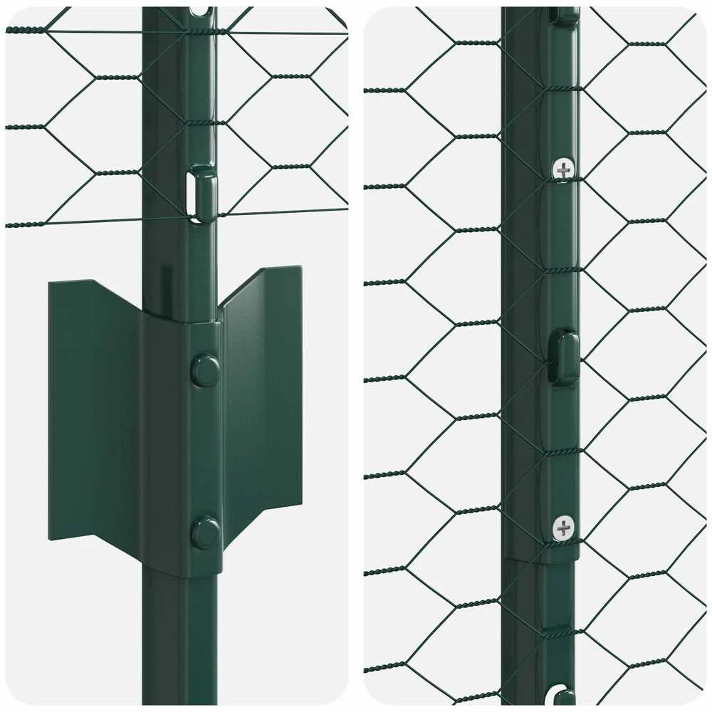 Hexagonal Fence with Post 25 x 1,2 m PVC dengtas plienas Žalia