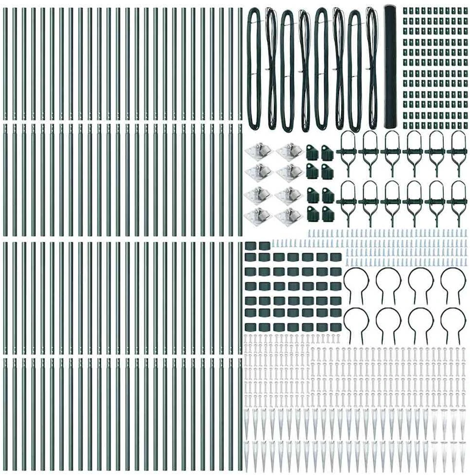 Hexagonal Fence with Post 100 x 1,5 m PVC dengtas plienas Žalia