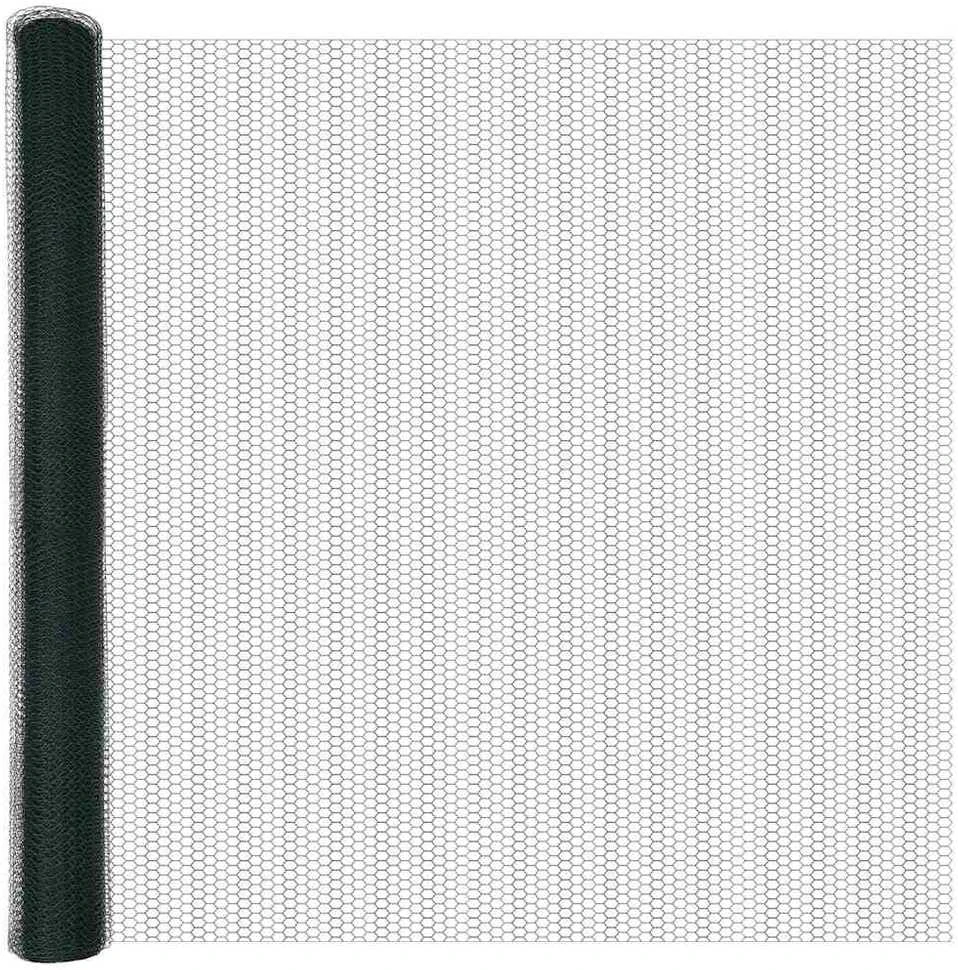 Hexagonal Fence with Post 100 x 1,5 m PVC dengtas plienas Žalia