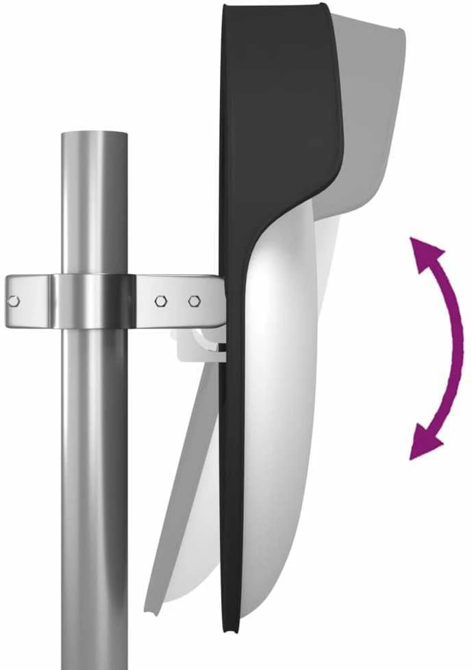 Sferinis lauko/kelio veidrodis, juodas, 45cm, polikarbonatas