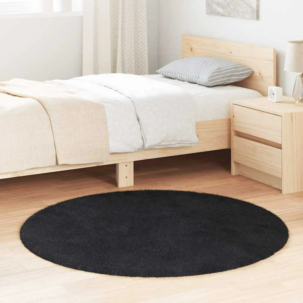 Mexen Shaggy tipo kilimas, NAVARRA, 120x120 cm, juodos, poliesteris