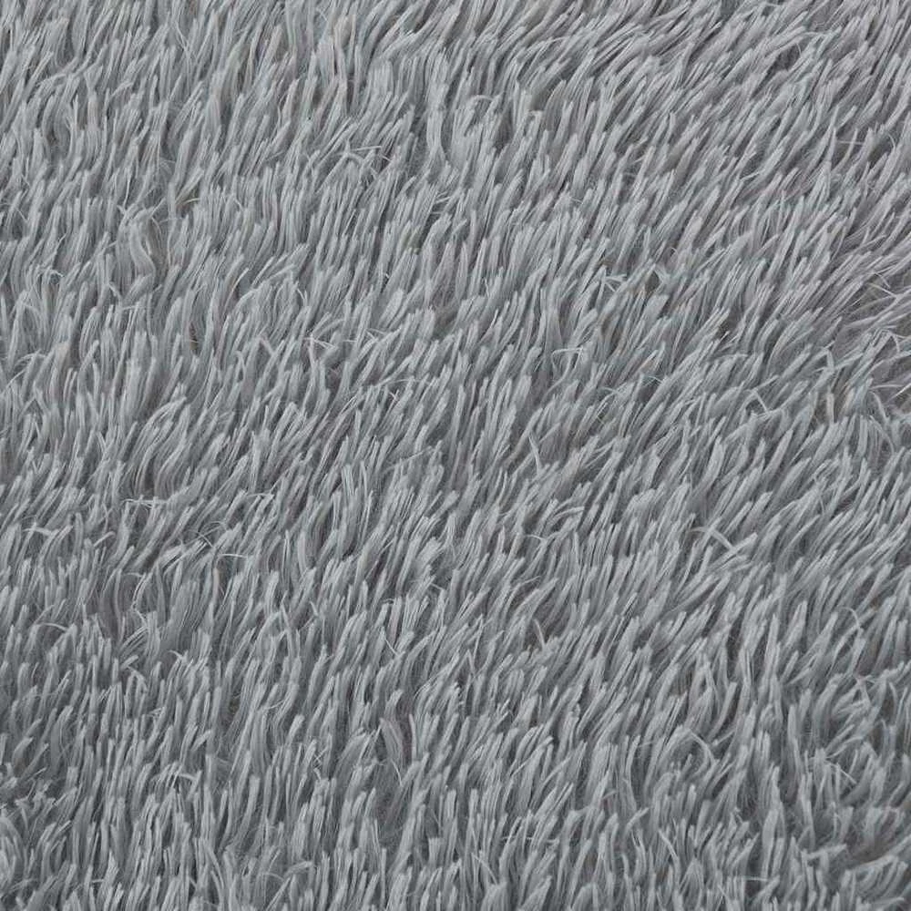 Shaggy tipo kilimas, NAVARRA, 120x120 cm, sidabrinė pilka