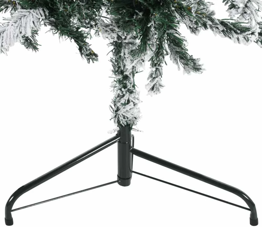 Siaura dirbtinė Kalėdų eglutė, 240cm, padengta sniegu