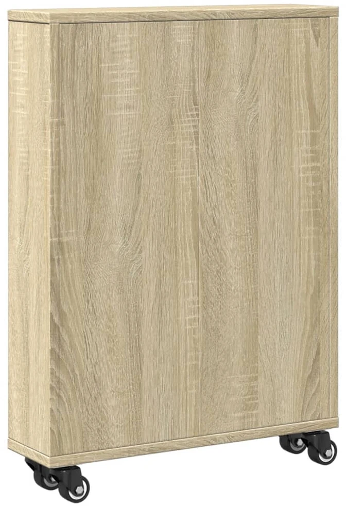 Siauras vežimėlis daiktams, ąžuolo, 48x13x68cm, mediena