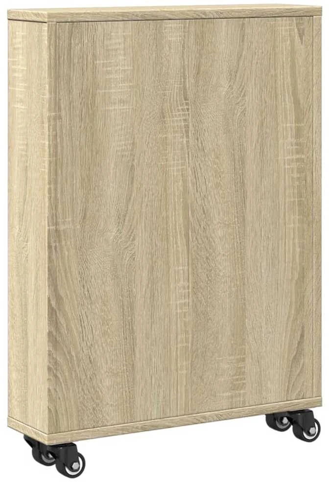 Siauras vežimėlis daiktams, ąžuolo, 48x13x68cm, mediena