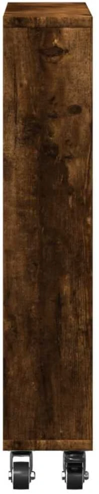 Siauras vežimėlis daiktams, dūminio ąžuolo, 48x13x68cm, mediena