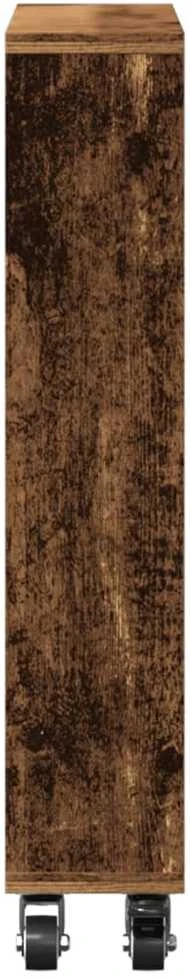 Siauras vežimėlis daiktams, medienos, 48x13x68cm, mediena