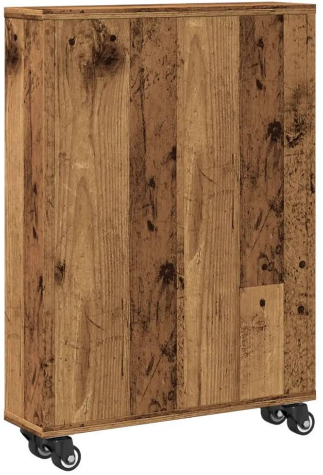 Siauras vežimėlis daiktams, medienos, 48x13x68cm, mediena