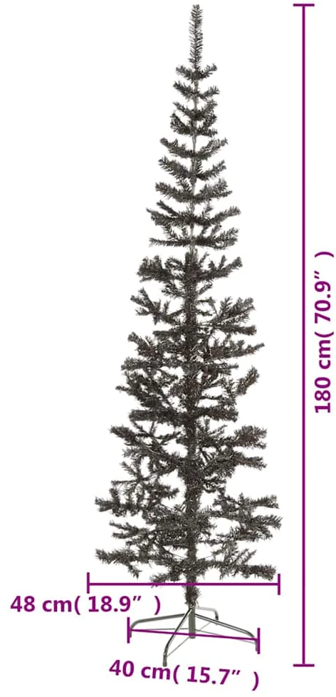 Siauria Kalėdų eglutė, juodos spalvos, 180cm