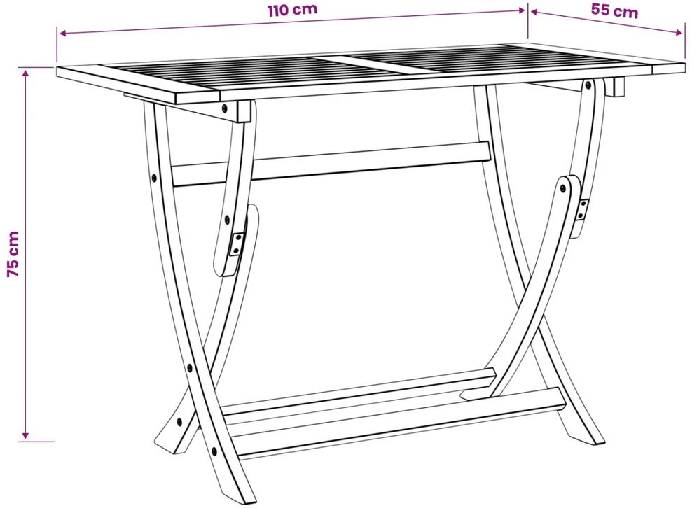 Sidnėjaus stačiakampis stalas Ruda 110 x 55 x 75 cm