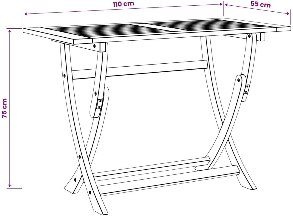Sidnėjaus stačiakampis stalas Ruda 110 x 55 x 75 cm