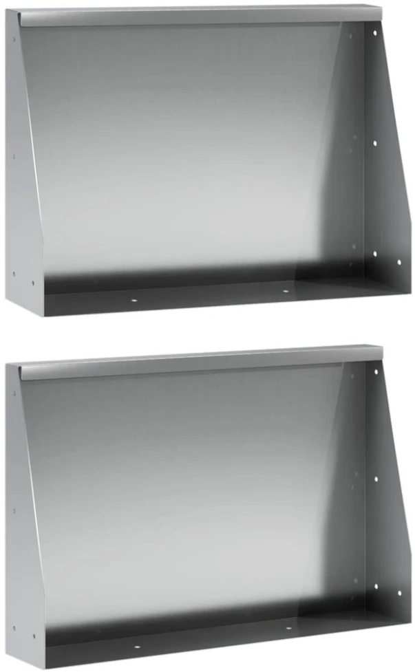 Sienelė 2 vnt. 60 x 12 x 30 cm Galvanizuotas plienas Sidabrinė