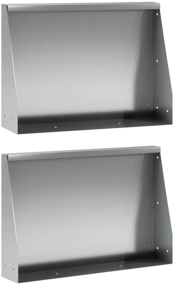 Sienelė 2 vnt. 60 x 12 x 30 cm Galvanizuotas plienas Sidabrinė