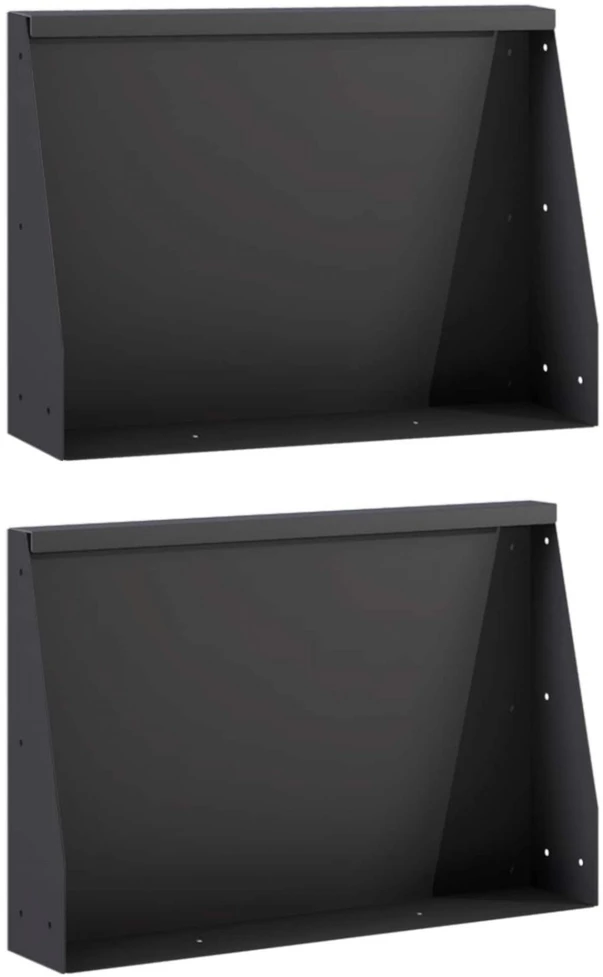 Sienelė 2 vnt. 60 x 12 x 30 cm Plienas Juoda