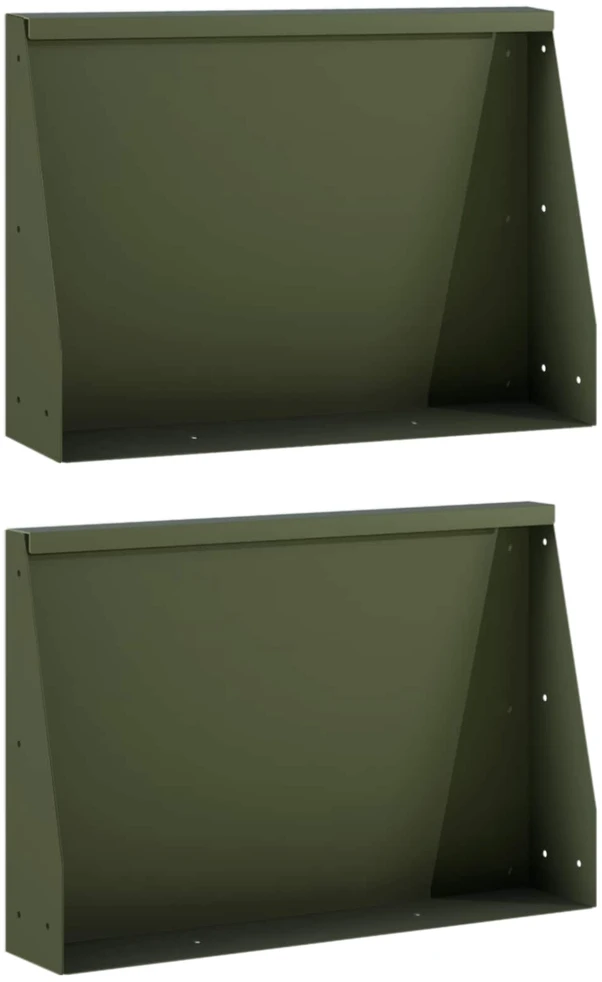 Sienelė 2 vnt. 60 x 12 x 40 cm Plienas Alyvuogių žalia