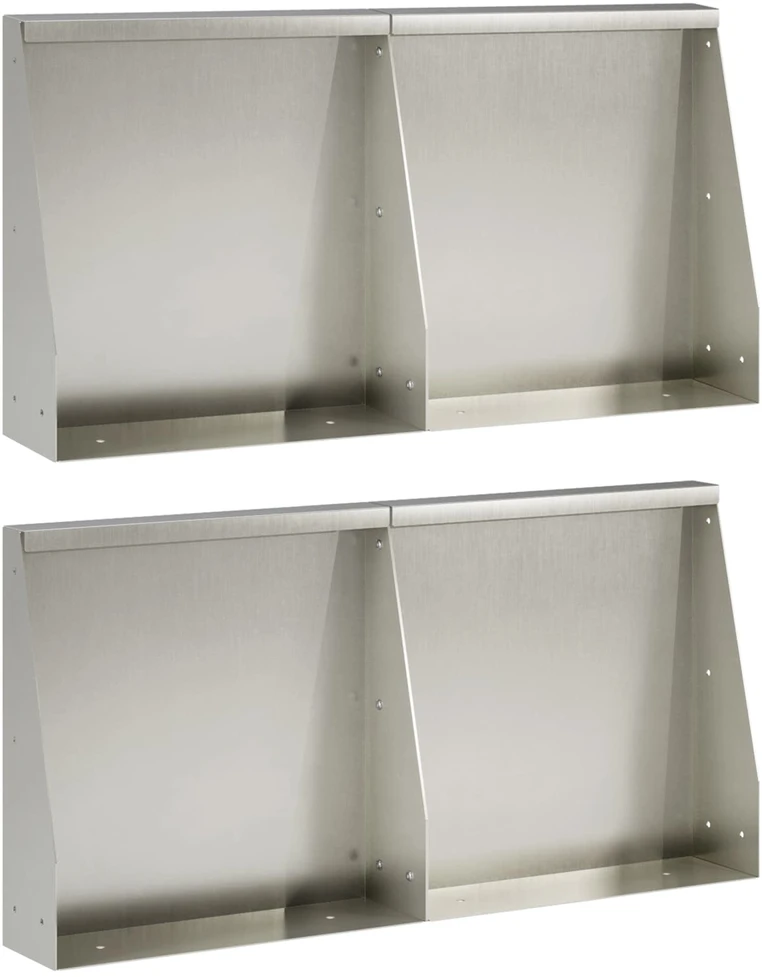 Sienelė 4 vnt. 40 x 12 x 30 cm Nerūdijantis plienas Sidabrinė