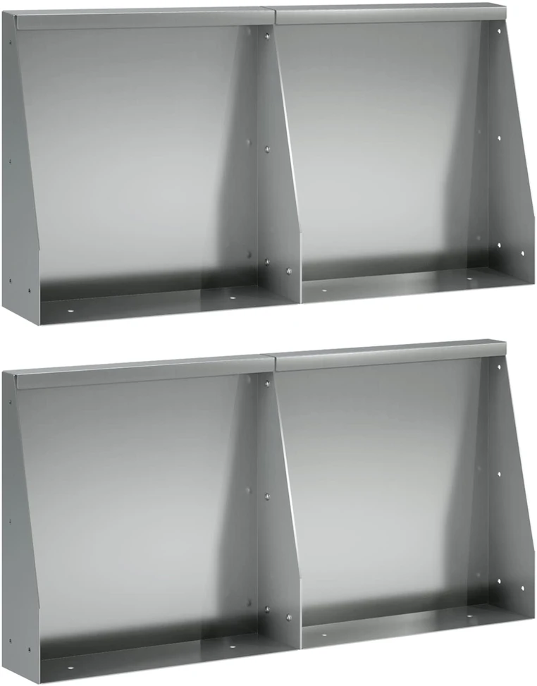 Sienelė 4 vnt. 40 x 12 x 40 cm Galvanizuotas plienas Sidabrinė