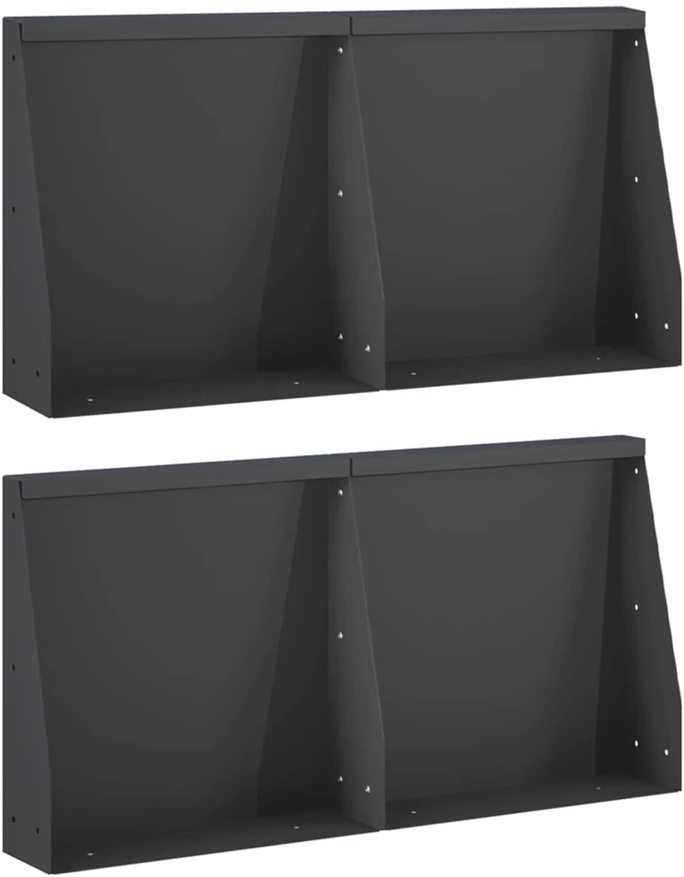 Sienelė 4 vnt. 40 x 12 x 40 cm Plienas Juoda