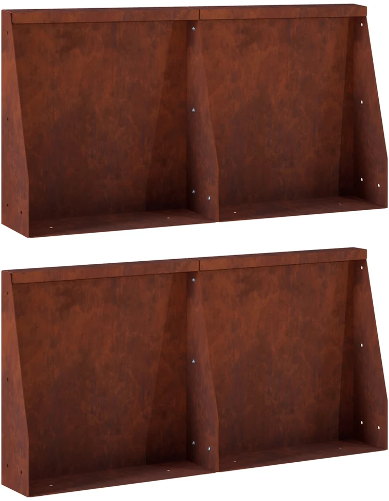 Sienelė 4 vnt. 40 x 12 x 40 cm Rūdijanti