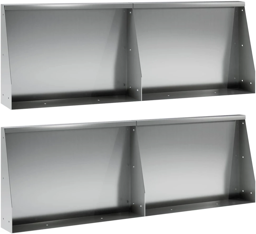 Sienelė 4 vnt. 60 x 12 x 40 cm Galvanizuotas plienas Sidabrinė