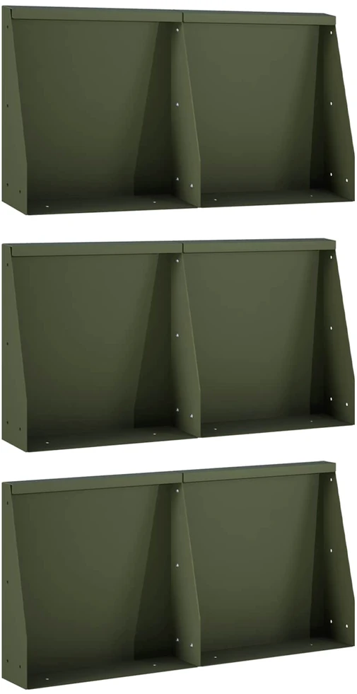 Sienelė 6 vnt. 40 x 12 x 30 cm Plienas Alyvuogių žalia
